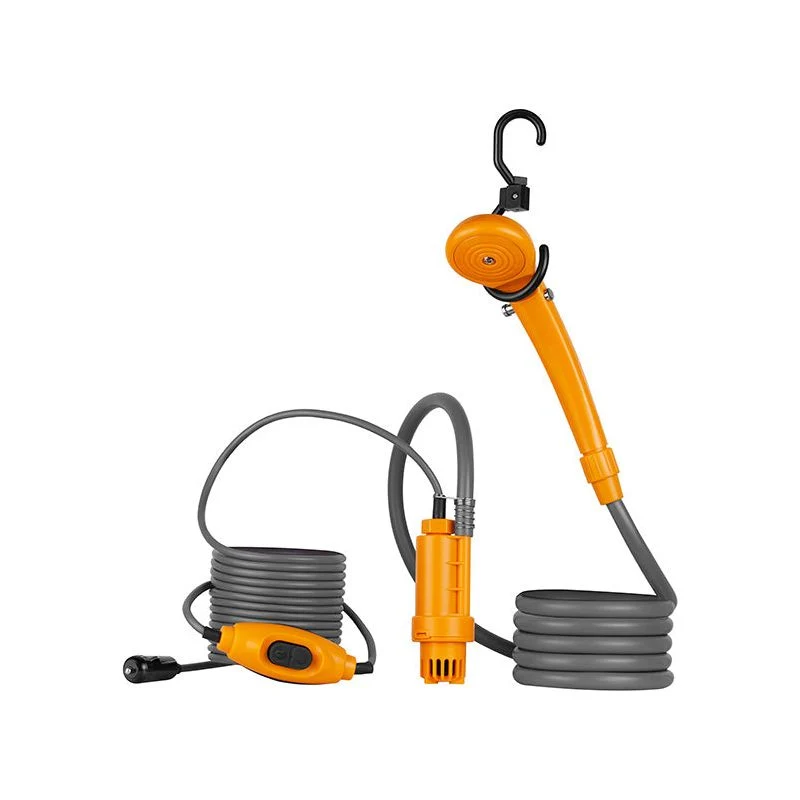 Tracer CampPump 12V Elektrische Camping Douche - Campingdouche - Draagbare Douche - Kampeerdouche - Oranje