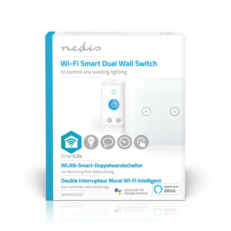SmartLife Wandschakelaar Wi-Fi - Duaal - Muurmontage