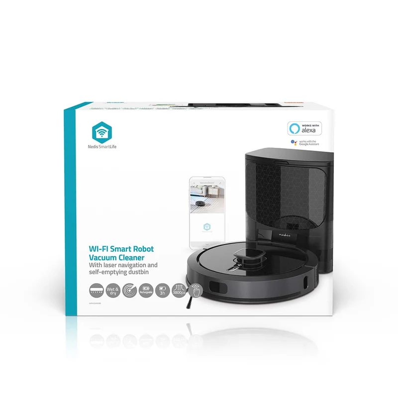 SmartLife Robotstofzuiger Navigatiemethode: Laser navigatie - Wi-Fi - Capaciteit opvangreservoir: 0.6l