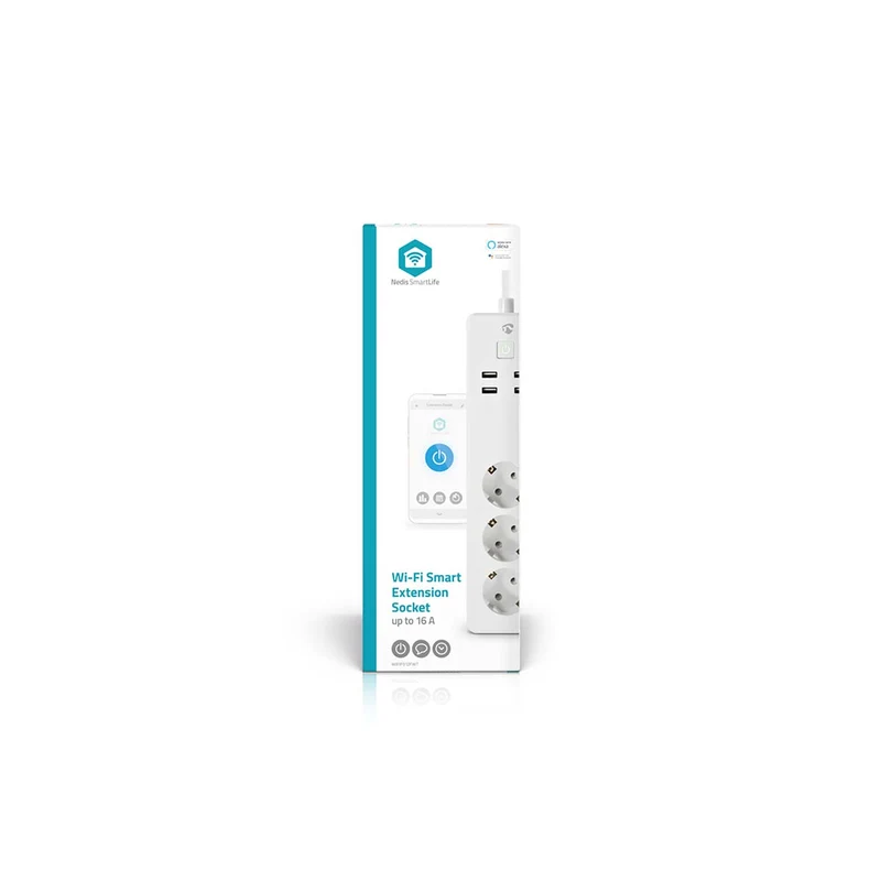 SmartLife Stekkerdoos Wi-Fi - 3x Randaarde stekker (CEE 7/3) / 4 x USB - 16.0A