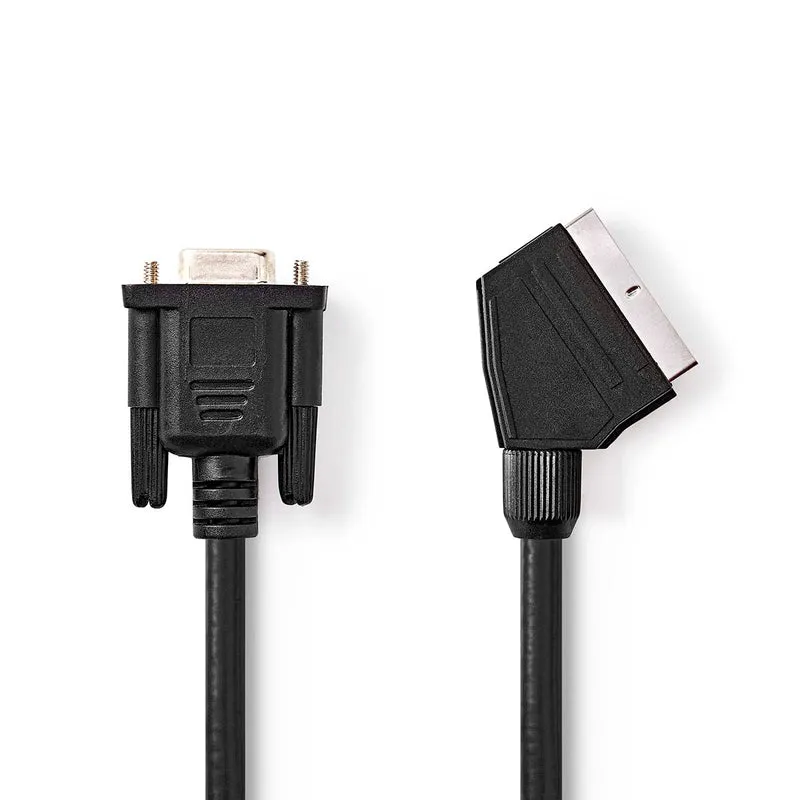 SCART-Kabel SCART Male - VGA Female 15p - Vernikkeld