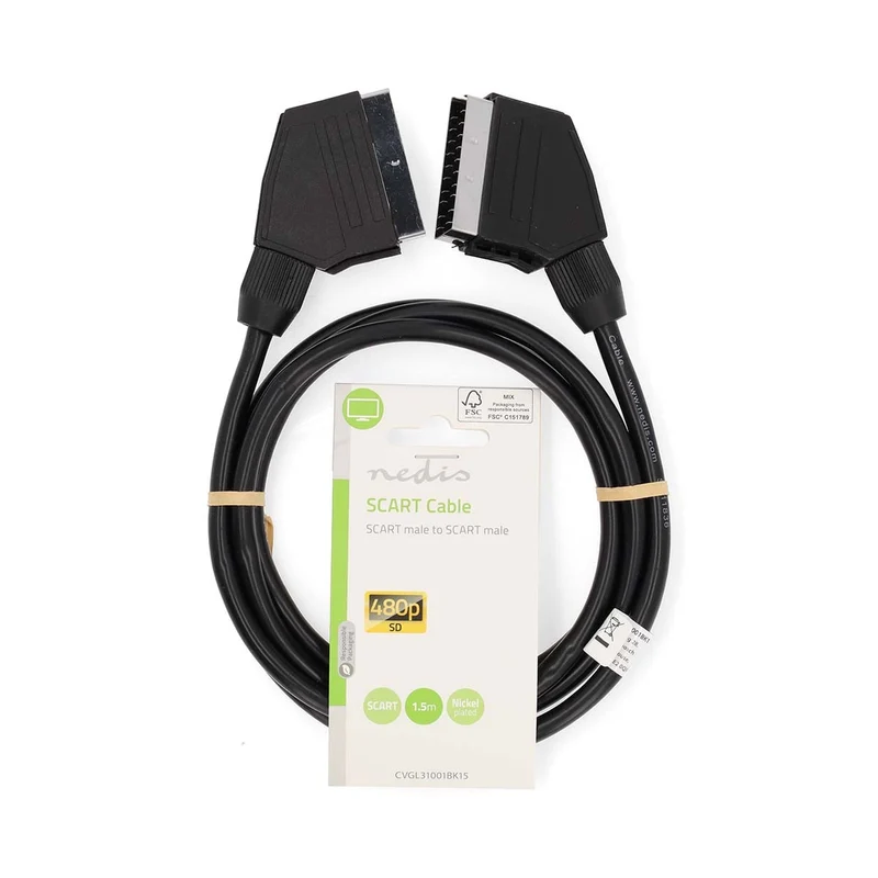 SCART-Kabel SCART Male - SCART Male - Vernikkeld