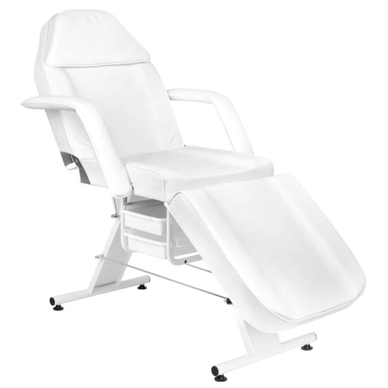 Behandelstoel Basic 202 met Trays Wit – Professionele Behandelstoel met Opbergbakken & Verstelbare Rug- en Beensteun