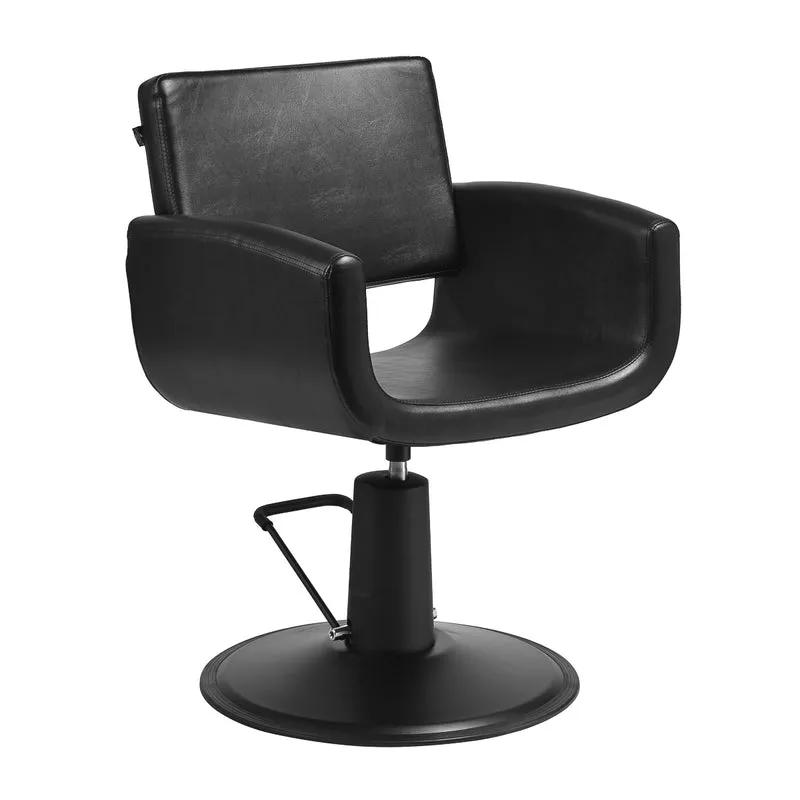 Gabbiano Mataro Kappersstoel Zwart – Hydraulisch Verstelbaar – Minimalistisch Design – Professionele Comfortstoel voor Moderne Salons