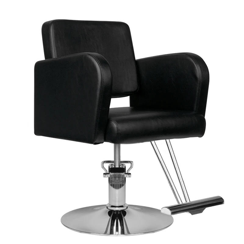 Hair System HS92 Kappersstoel Zwart – Luxe Eco-Leder – 360° Draaibaar – Professionele Salonstoel met Verstelbare Zithoogte