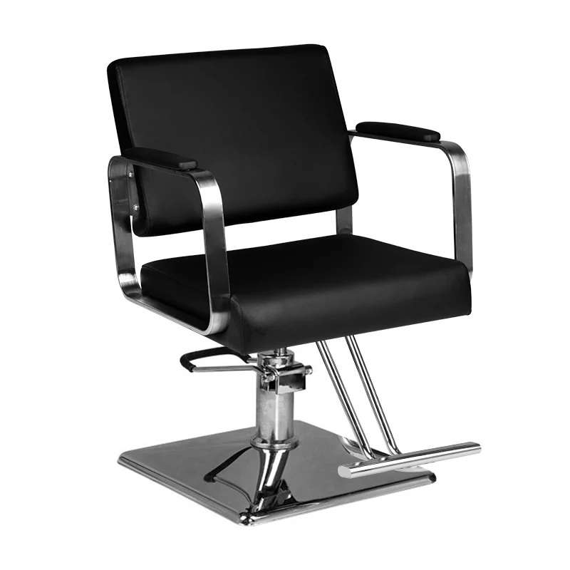Hair System HS202 Kappersstoel Zwart – Professionele Salonstoel – Luxe Eco-Leder – 360° Draaibaar – Verstelbare Zithoogte – Chromen Voet