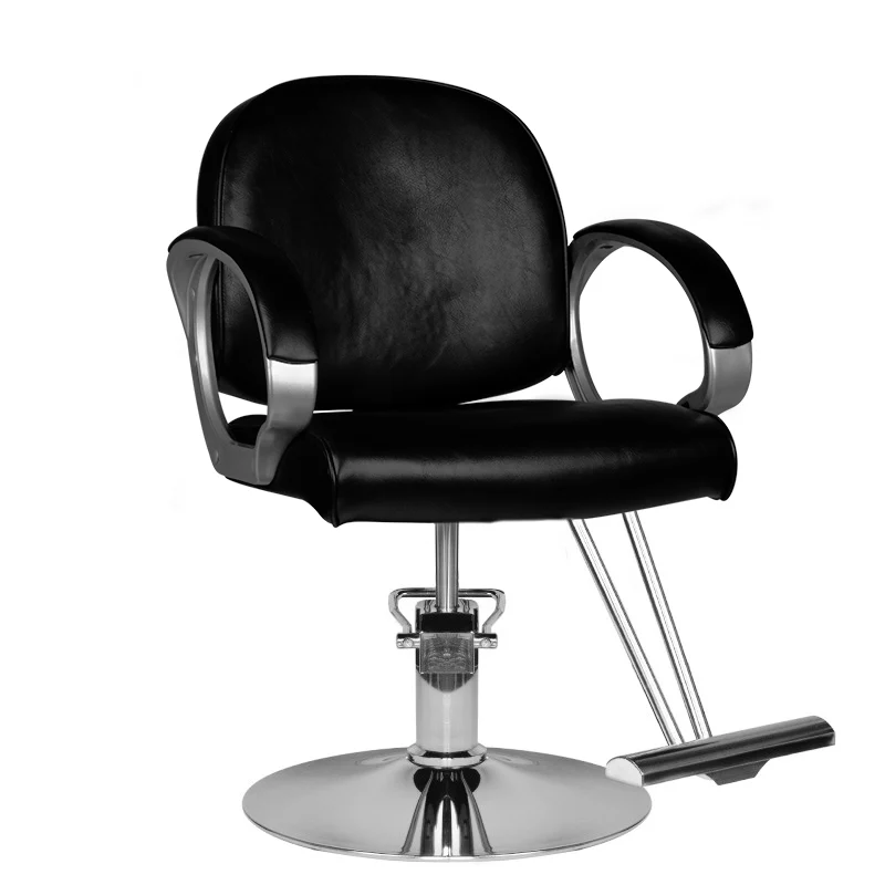 Hair System HS00 Barber Chair – Professionele Kappersstoel – Zwart – Eco-Leder – Hydraulisch – 360° Draaibaar – Chromen Basis