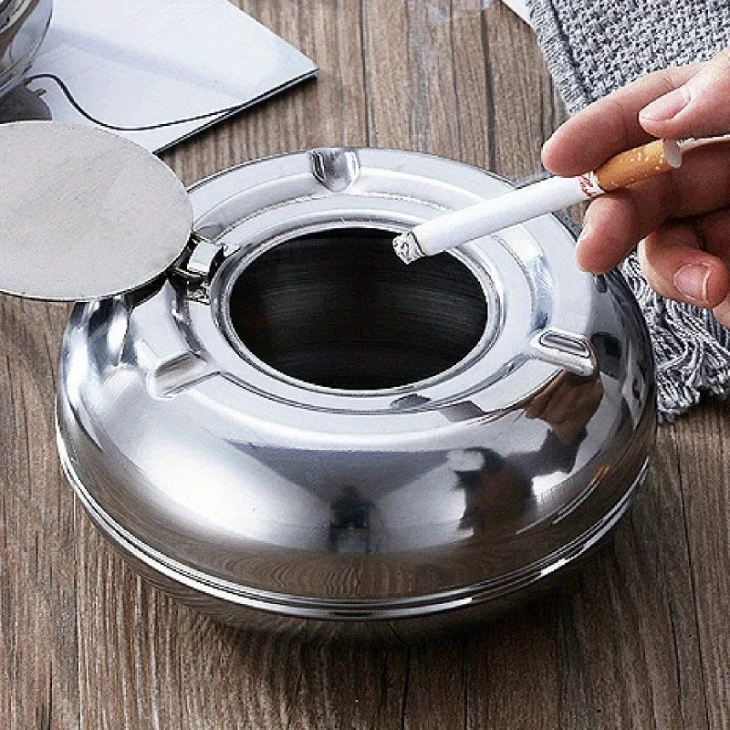 Accessoire: Winddichte RVS Asbak met Deksel voor Binnen & Buiten