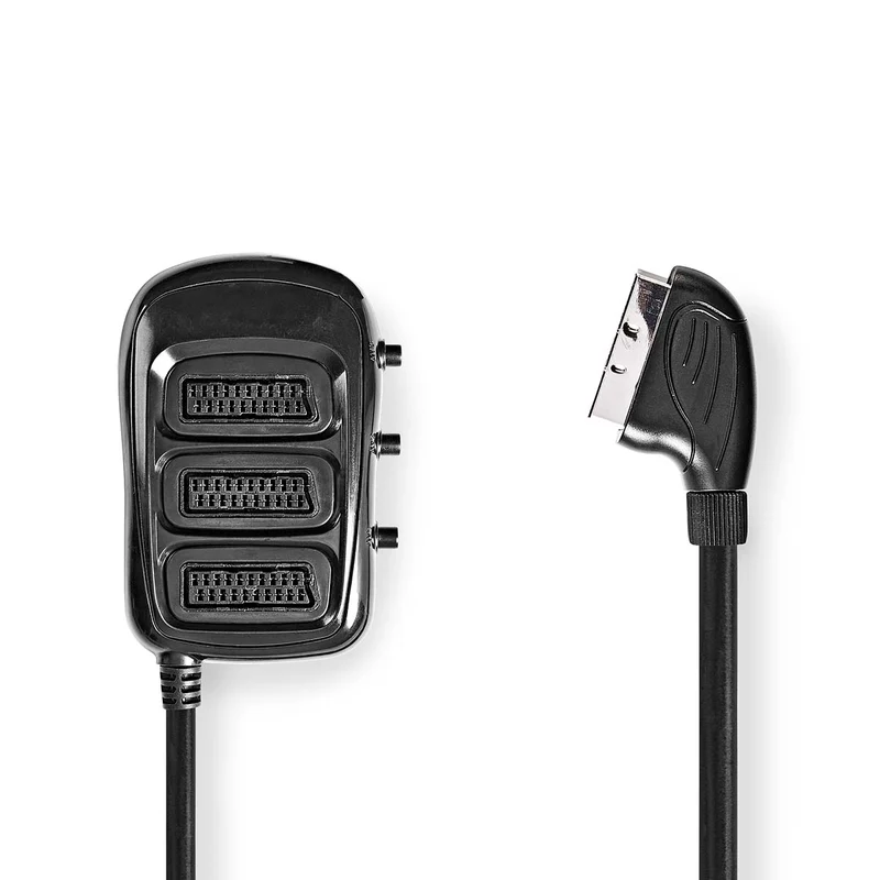 SCART-Switchbox SCART Male - 3x SCART Female - Vernikkeld