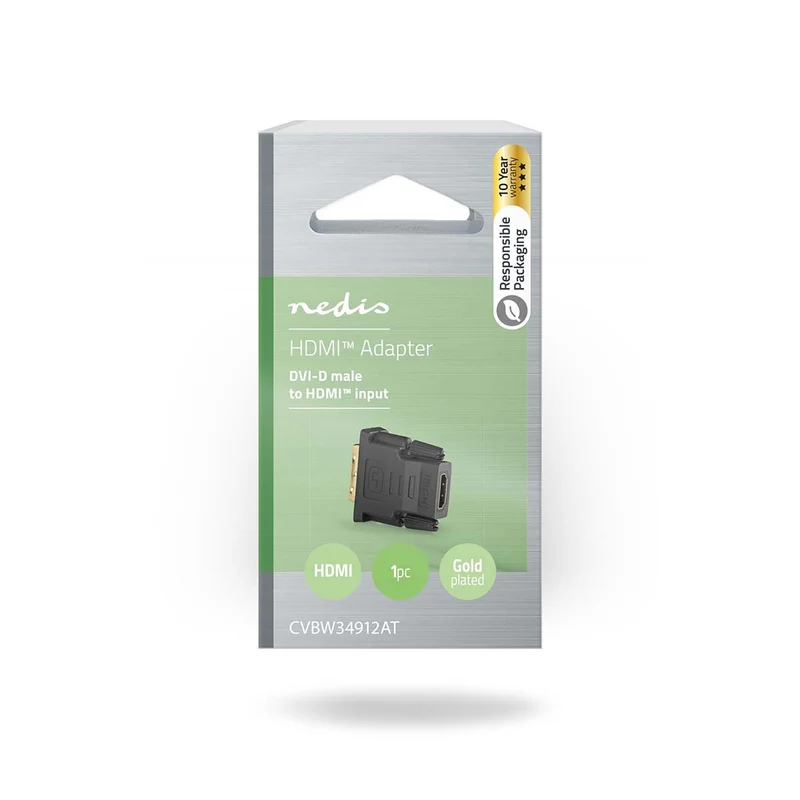 HDMI™-Adapter HDMI™ Output - DVI-D 24+1-Pins Male - Verguld