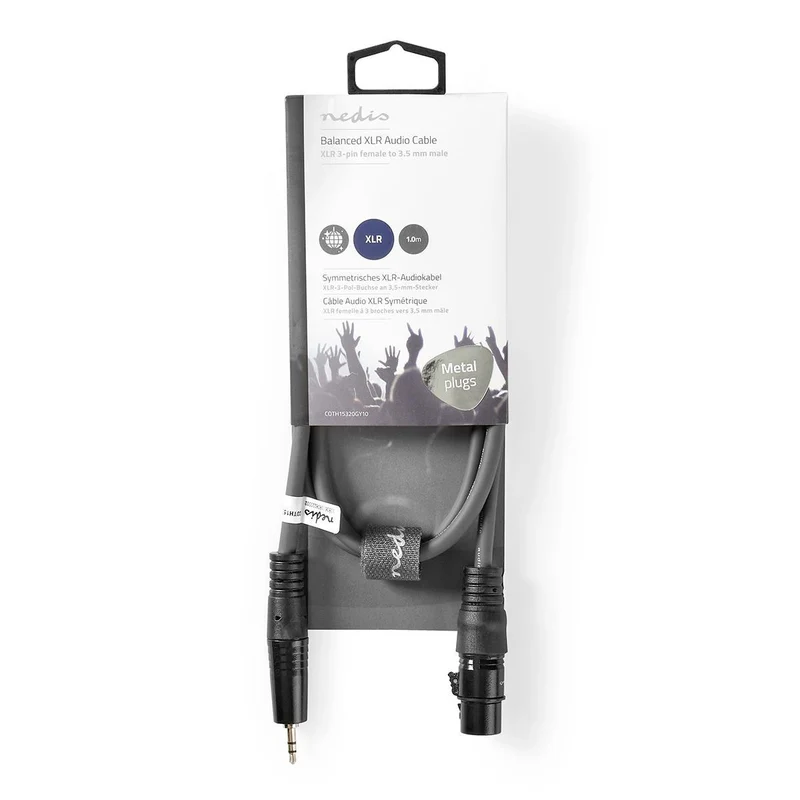 Gebalanceerde Audiokabel XLR 3-Pins Female - 3,5 mm Male - Vernikkeld