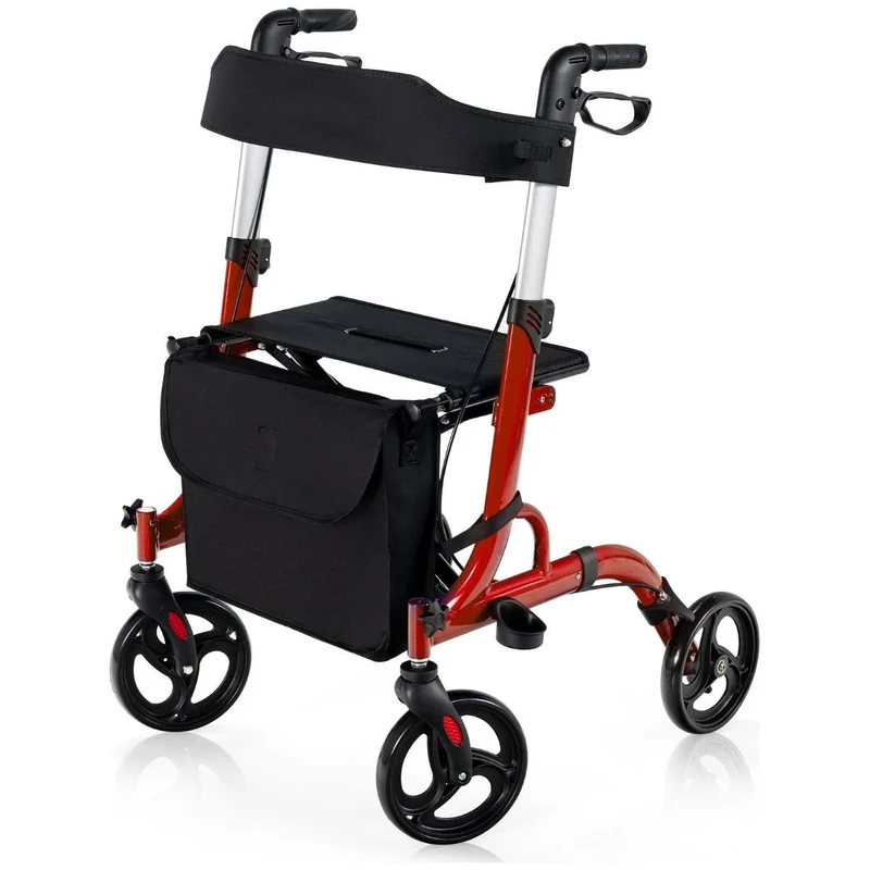 Trendmix Rollator Opvouwbaar Lichtgewicht – Rollator met Zitje, Remmen en Opbergtas – Verstelbare Rollator voor Senioren en Revalidatie