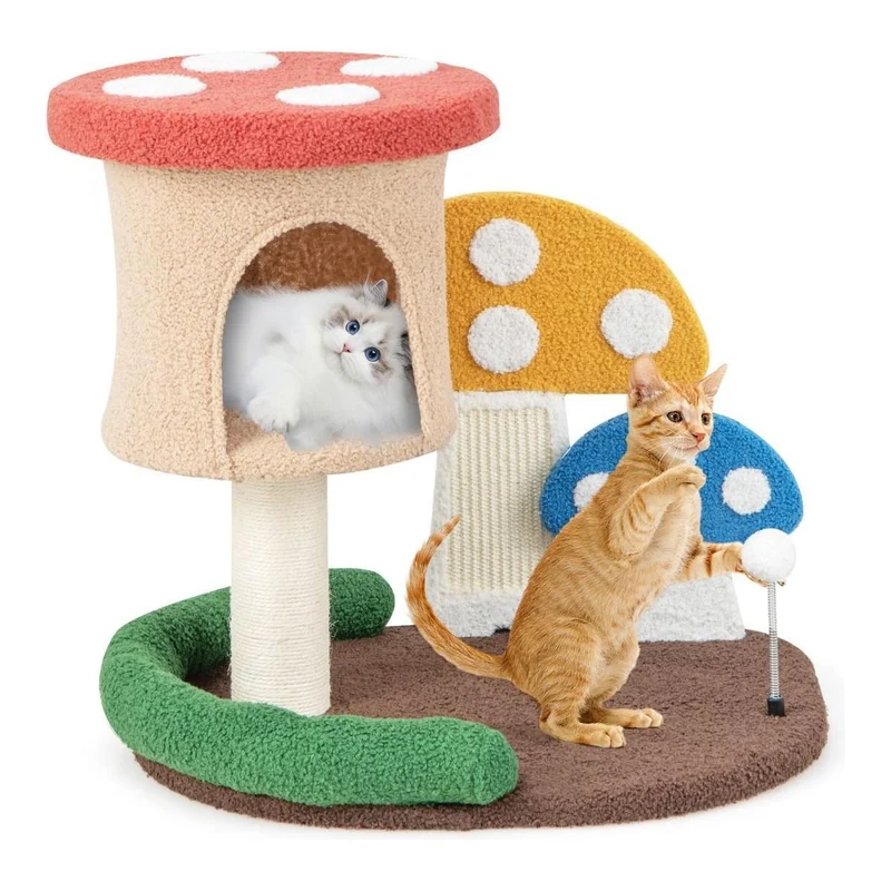 Trendmix Krabpaal voor Katten 60 x 49 x 59 cm – Met Kattenhuis, Krabplank & Speelbal
