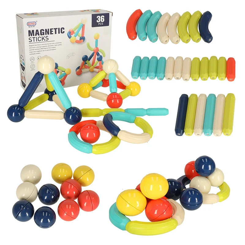 Magnetische Staafjes Bouwset 36-delig – STEM & Montessori Speelgoed – Magnetische Bouwblokken – Educatief Constructiespeelgoed – Vanaf 3 Jaar