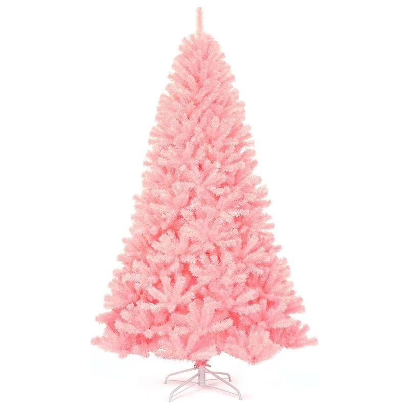 Trendmix Roze Kunstkerstboom 225 cm – 1258 Takken – Volle Boom – Scharnierende Sparren – Metalen Standaard – PVC