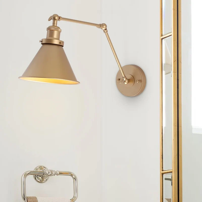 Verstelbare Wandlamp Metaal met Zwenkarm E27 Fitting Leeslamp Slaapkamer Woonkamer Industrieel Design | Sansoti