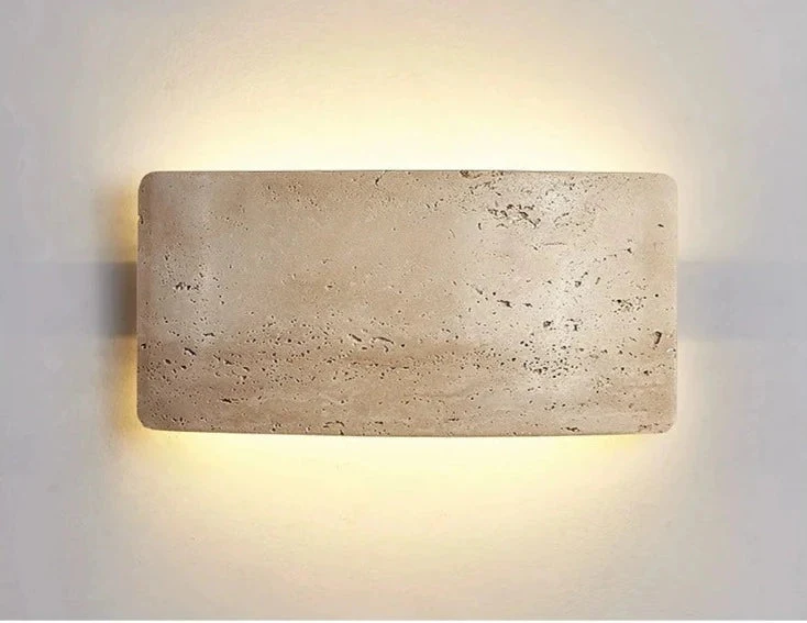 Travertin Wandlamp Dimbaar met Bidirectioneel Licht voor Gang Badkamer Terras Moderne Sfeerlamp Wandverlichting | Sansoti