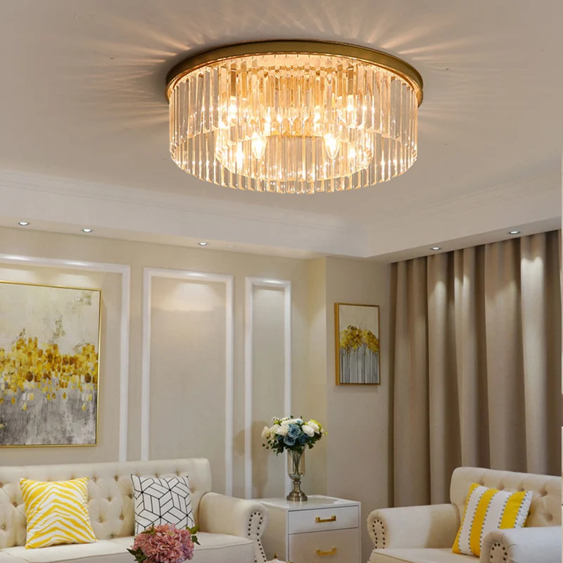Kristal Plafondlamp met IJzeren Frame E14 Fitting voor Woonkamer Eetkamer Slaapkamer Decoratieve Verlichting | Sansoti
