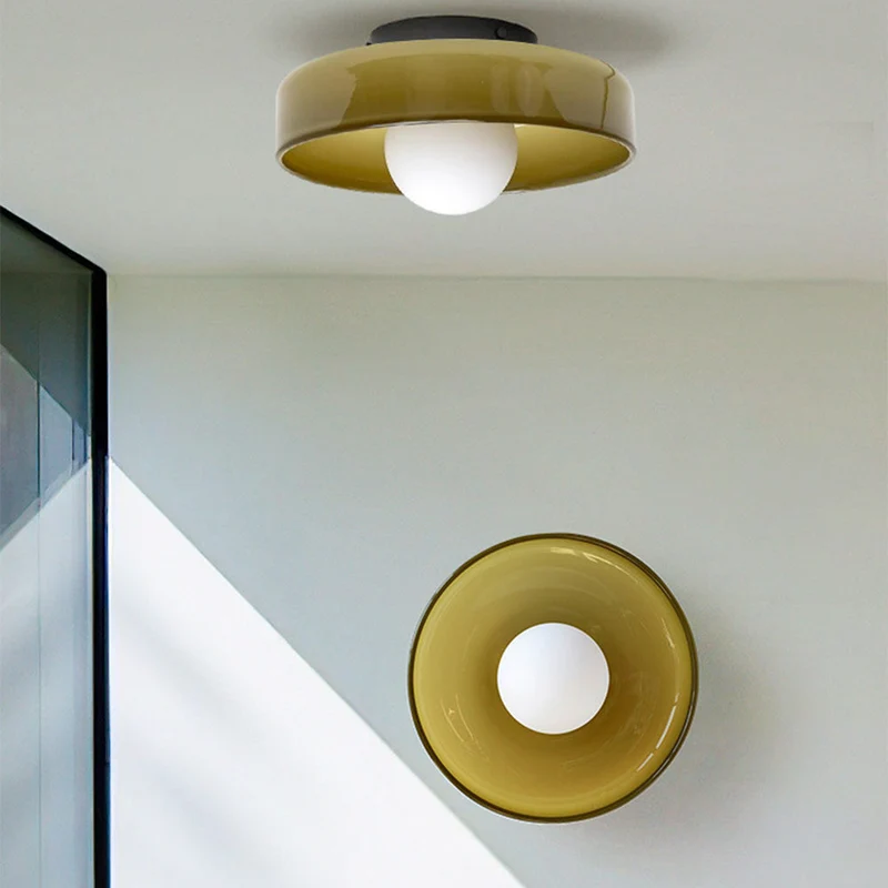Ronde Plafondlamp Glas & Metaal G9 Fitting Drie Kleurtemperaturen 25cm 35cm Slaapkamer Woonkamer LED Plafondverlichting | Sansoti