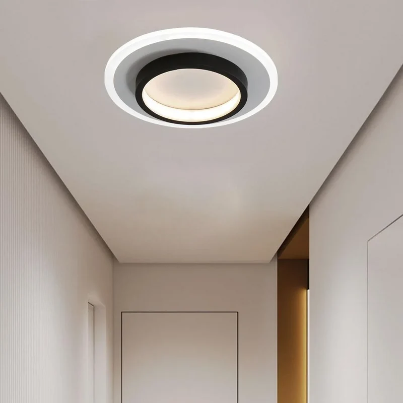 Ronde Plafondlamp LED Inbouw 21cm 24cm IJzer Aluminium Acryl voor Gang Slaapkamer Keuken Studeerkamer | Sansoti