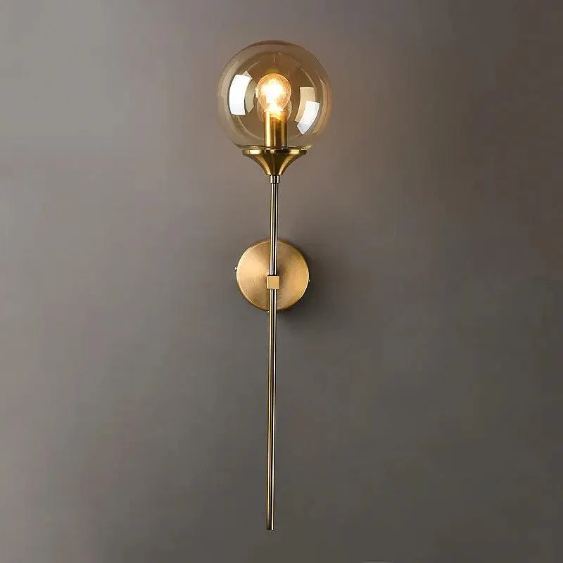 Glazen Wandlamp Bol Montage Modern Design Metalen Fitting Woonkamer Slaapkamer Eetkamer Sfeerlicht Interieur | Sansoti