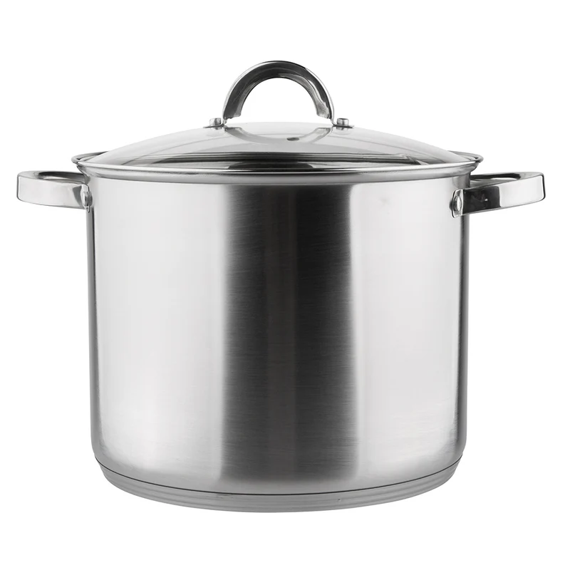 Altom Design Fabio RVS Hoge Soeppan / Kookpan 26cm 10.5L Met Glazen Deksel 26 x 21 cm