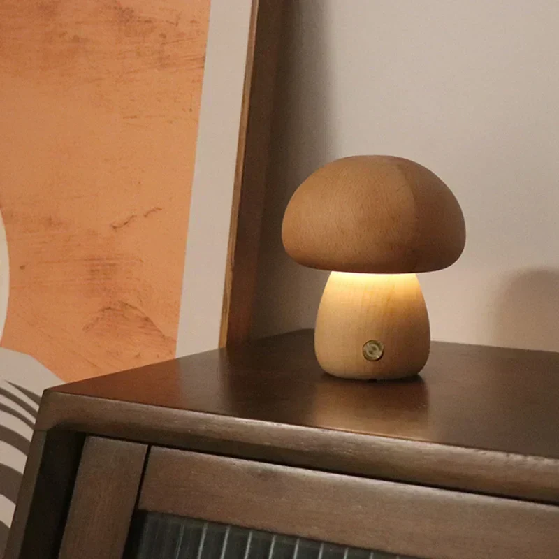 Paddenstoel Tafellamp Oplaadbaar met Touch Dimmer Warm LED Licht voor Slaapkamer Kinderkamer Woonkamer | Sansoti