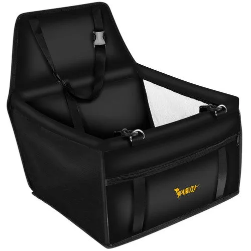 Honden Autostoel 40 × 40 × 32 cm – Autostoel voor Hond & Kat – Met Veiligheidsriem – Waterbestendig – Zwart