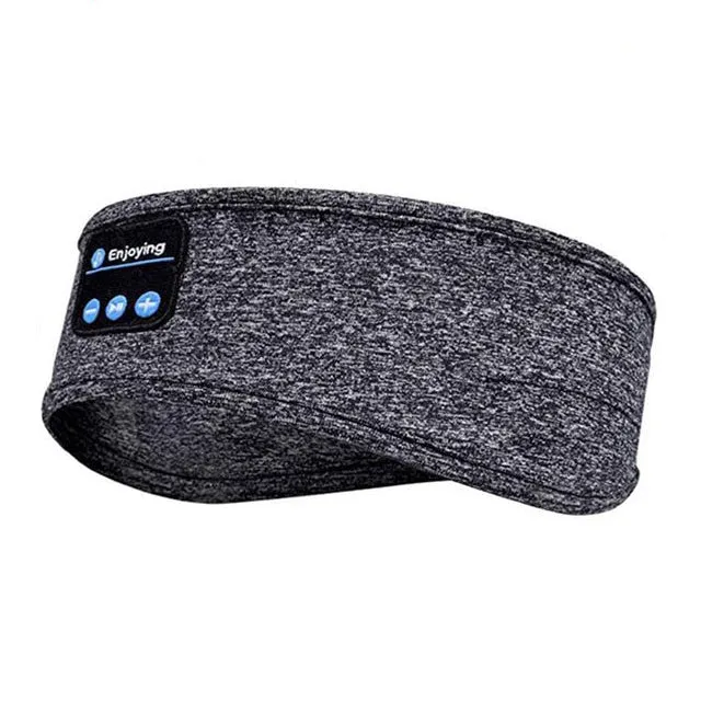 Draadloze Slaap Hoofdband met Bluetooth Speakers Grijs Zwart Yoga Sport Hardlopen Comfortabel Ademend | Sansoti