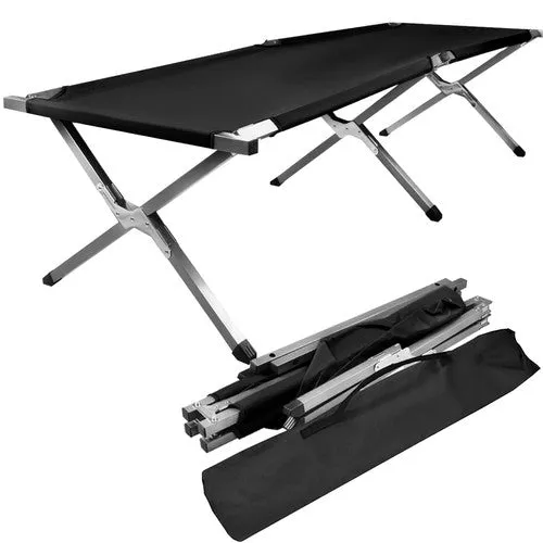 Veldbed 1 Persoon – Opvouwbaar Campingbed met Draagtas – Stretcher tot 110 kg – Zwart