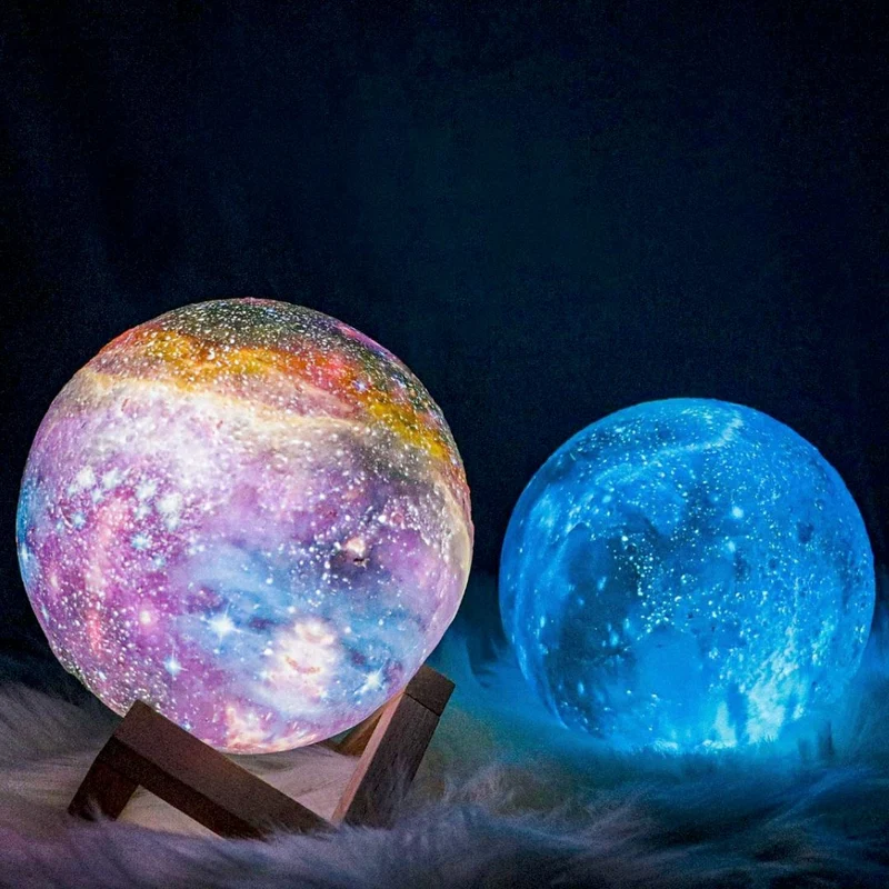 3D Maanlamp met Afstandsbediening 16 Kleuren LED Nachtlampje Oplaadbaar USB Sfeerlicht voor Slaapkamer Decoratie | Sansoti