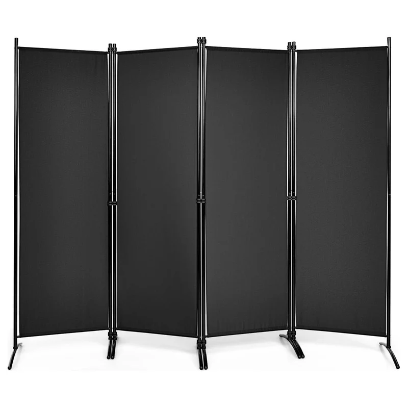 Trendmix Kamerscherm 4 Panelen 220 x 173 cm – Zwarte Roomdivider & Scheidingswand
