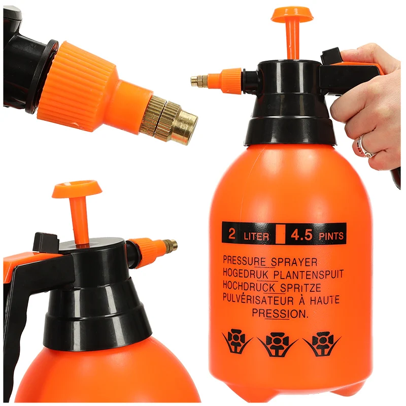 Ikonka Plantenspuit Hogedruk Sproeier 2L – Oranje – Waterverstuiver – Hogedruk Plantensproeier