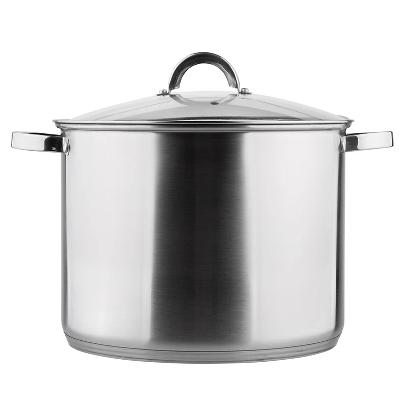 Altom Design Fabio RVS XL Hoge Soeppan / Kookpan 30cm 15L Met Glazen Deksel 30 x 22 cm