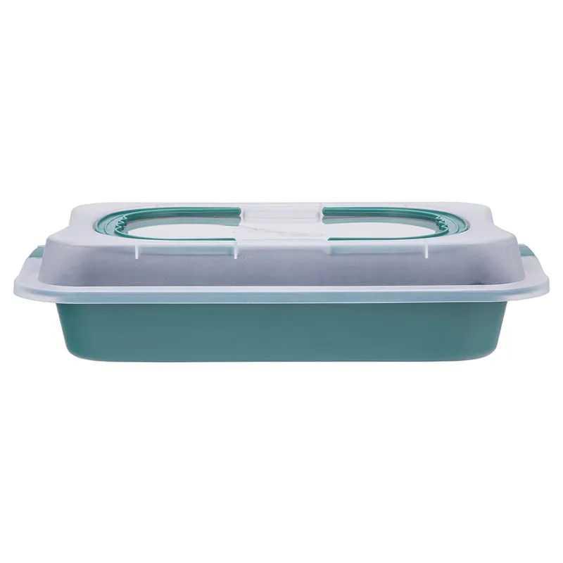 Altom Design Bakvorm Groen met Antiaanbaklaag en Deksel 36.3 x 24.5 x 5.5 cm