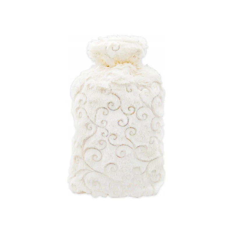 Tragar Warmwaterkruik 2L – Witte Fluffy Hoes – Natuurlijk Rubber – Lekvrij & Warmtekruik voor Pijnverlichting