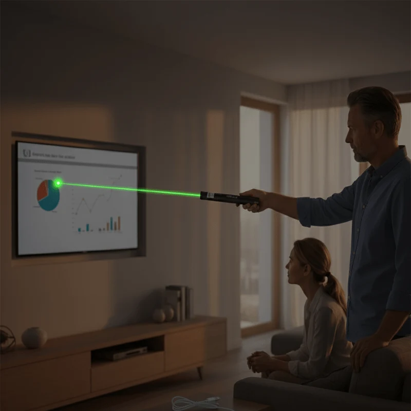 Laserpen 10000m Bereik USB Oplaadbaar Metaal Instelbare Focus Rood Groen | Sansoti