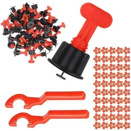 Bigstren XXL Tegelnivelleersysteem – 150-Delige Set – 100 Clips + 50 Kruisjes – Inclusief 2 Sleutels – Voor Egaliseren & Tegelleggen