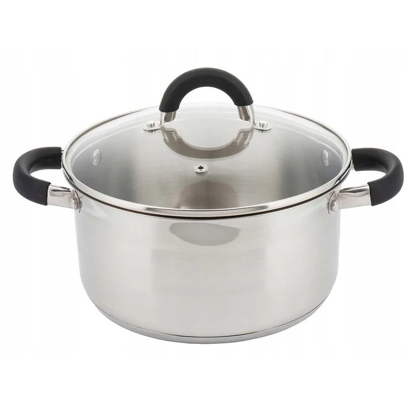 Kinghoff KH-4344 kookpan met glazen deksel RVS 20 x 10 cm 3L zilver