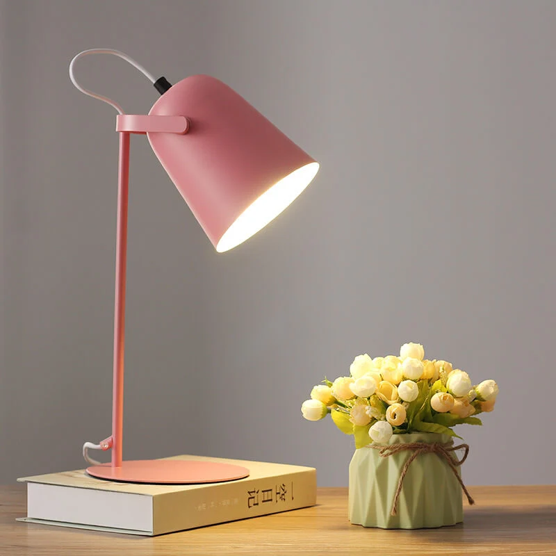 Scandinavische Tafellamp Emmervorm E27 Fitting 35cm Hoog Ijzer 6 Kleuren Sfeerlicht Slaapkamer Woonkamer | Sansoti