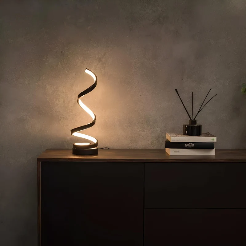 Tafellamp Spiraalvorm Metaal Dimbaar 3 Lichtkleuren Warm Neutraal Koud Wit Moderne Sfeerlamp Bureaulamp | Sansoti