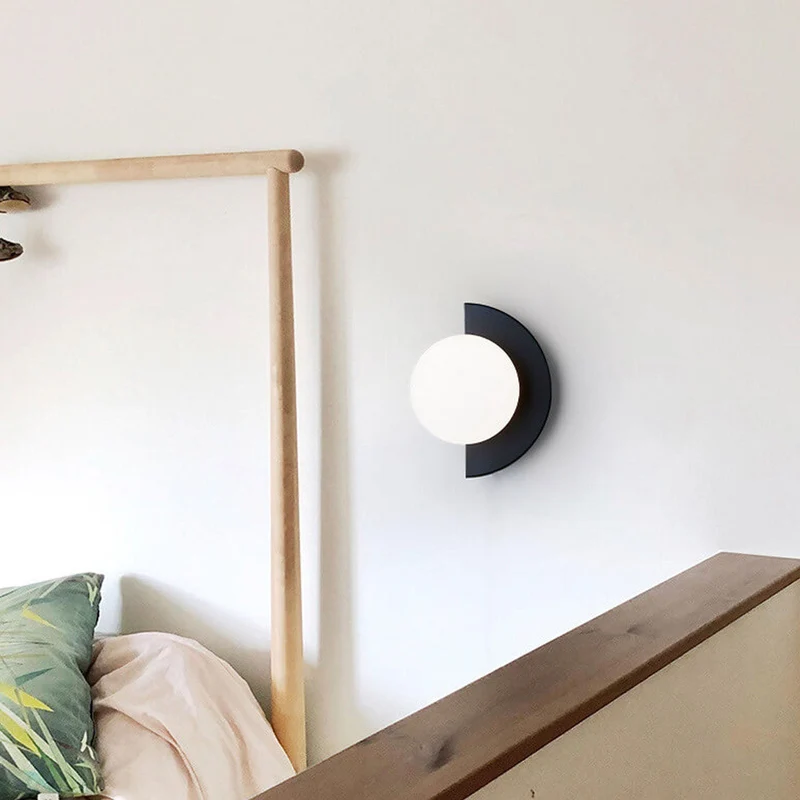 Halfcirkelvormige Wandlamp met Gekleurde Bol Modern Design Decoratieve Verlichting voor Woonkamer Slaapkamer Gang | Sansoti