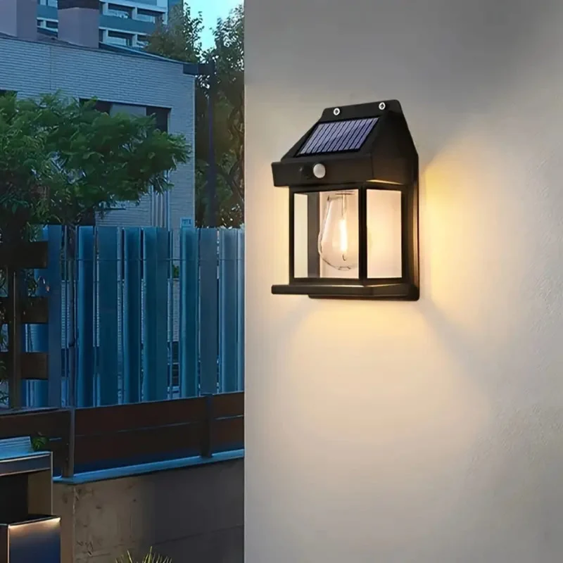 Solar Buitenlamp met Bewegingssensor 3W LED IP44 Waterdicht Wandlamp voor Tuin Terras Balkon Oprit Verlichting | Sansoti