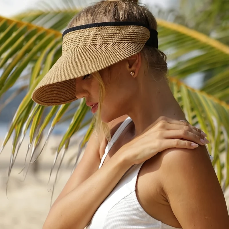 Damesvisier met Brede Rand – Opvouwbare Zonneklep voor Optimale UV-Bescherming en Draagcomfort | Sansoti