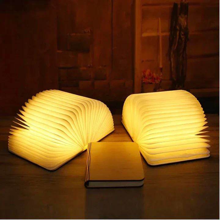 Boeklamp LED met Warm Licht – Decoratieve Houten Lamp in Boekvorm voor Sfeervolle Verlichting | Sansoti