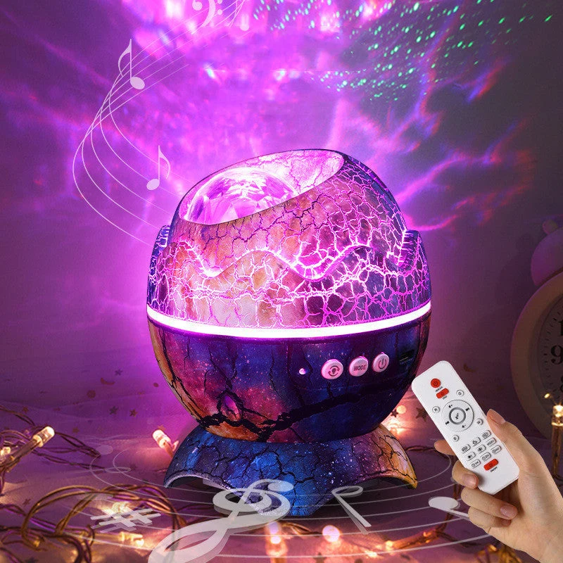Dinosaurus Ei Nachtlampje met Projector en Bluetooth Speaker – Sterrenhemel Sfeerverlichting voor Kinderkamer | Sansoti