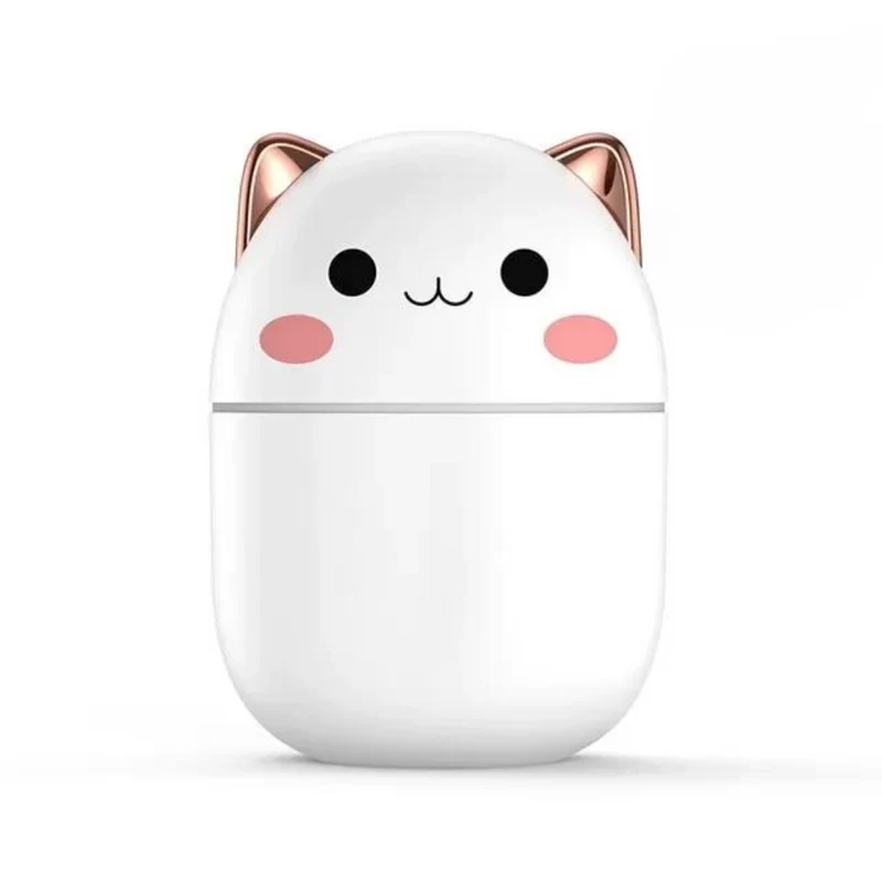 Katten Luchtbevochtiger met LED Nachtlampje – 250ml Bevochtiging voor Slaapkamer Bureau Kinderkamer | Sansoti