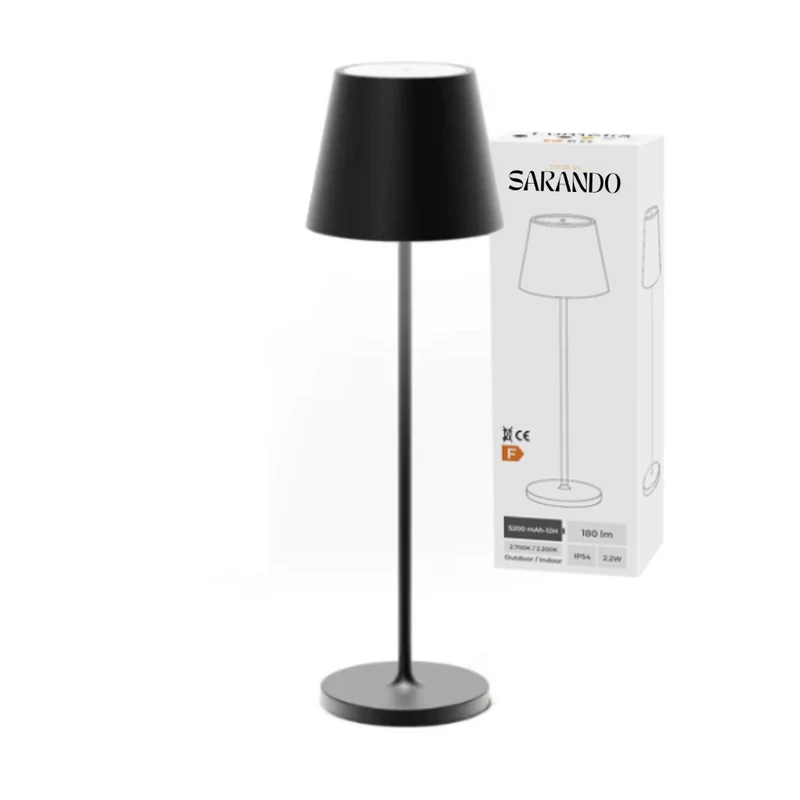 Oplaadbare Tafellamp met Aanraakbediening – Dimbaar Led-Licht – Draadloze Sfeerverlichting voor Binnen en Buiten | Sansoti