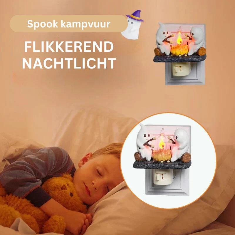 Spookvlam Nachtlampje met Kampvuureffect – Uniek LED Sfeerlicht met Flikkerende Gloed voor Kinderen en Volwassenen | Sansoti