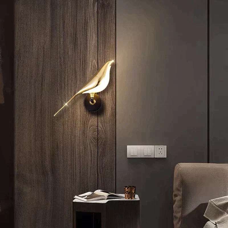 LED Wandlamp Vogel Design Goud Modern Sfeerlicht Woonkamer Slaapkamer Hal Energiezuinig Decoratief Interieur | Sansoti